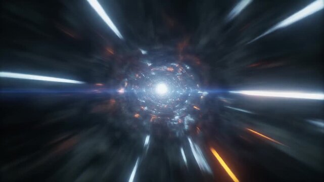 Abstract journey Through a Vortex: A mesmerizing visual odyssey through a glowing vortex. The image evokes a sense of exploration, movement, and the vastness of the unknown.