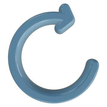 Curved vector arrow in a circular motion symbolizing recycling sustainability feedback loops and repetitive sequences in environmental or industrial contexts