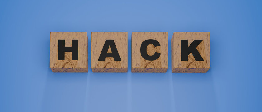Hack Wooden Blocks: A bold arrangement of wooden blocks spelling out the word HACK, symbolizing digital disruption, creative solutions, and innovative concepts. 