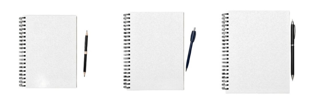 Spiral Notebook with Blank Cover, Cuaderno de Espiral, Cahier &agrave; Spirale, 螺旋笔记本, Bound Cellulose Paper Stationery, Writing Journal Mockup, Office Documentation Supply, School Education Material
