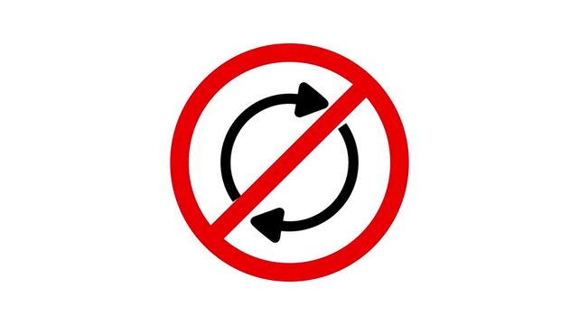 No repeating symbol animation on white background.