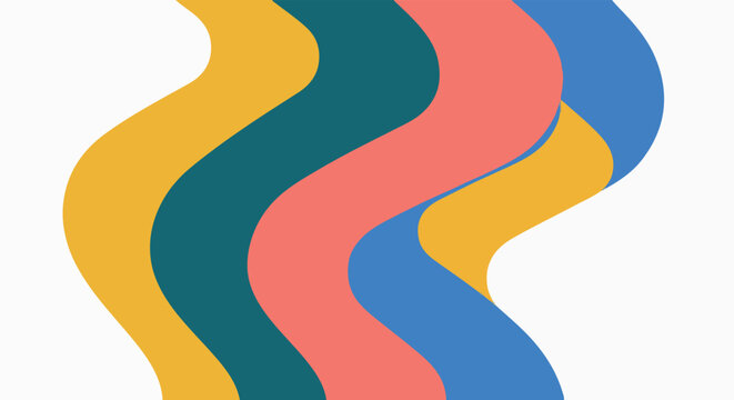 Colorful wavy lines abstract design element 1.