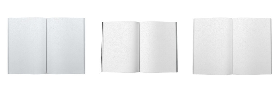 Open Magazine Spread with Empty Pages, Revista Abierta, Magazine Ouvert, 打开的杂志, Periodical Layout Mockup, Editorial Design Space, Publication Print Media, Lifestyle Magazine Spread Mockup