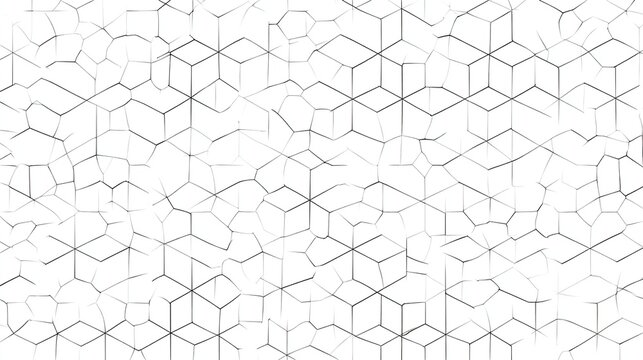 Seamless geometric pattern with hexagonal shapes in monochrome design