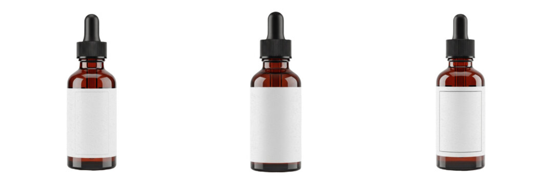 Dropper Bottle with Blank Label Mockup, Botella con Cuentagotas, Flacon Compte-gouttes, 滴管瓶, Borosilicate Glass Vial, Essential Oil Pipette, Chemical Laboratory Vessel, Apothecary Glass