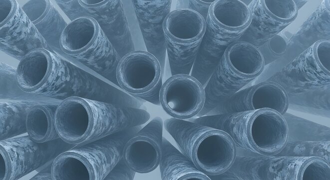 Concrete Pipes Abstract - Industrial Infrastructure Concept