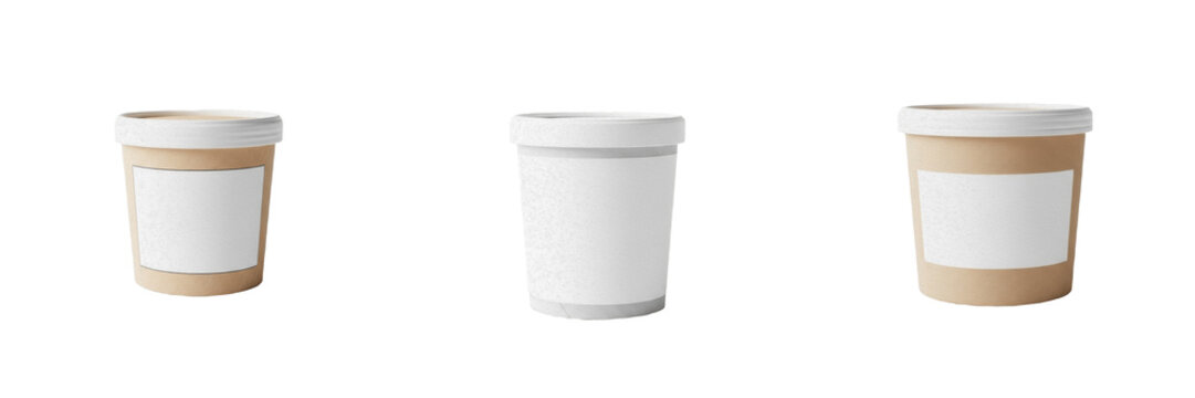 Ice Cream Tub with Empty Branding Mockup, Tina de Helado, Pot de Glace, 冰淇淋桶, Frozen Dessert Plastic Container, Cardboard Gelato Tub, Dairy Product Packaging Design Space