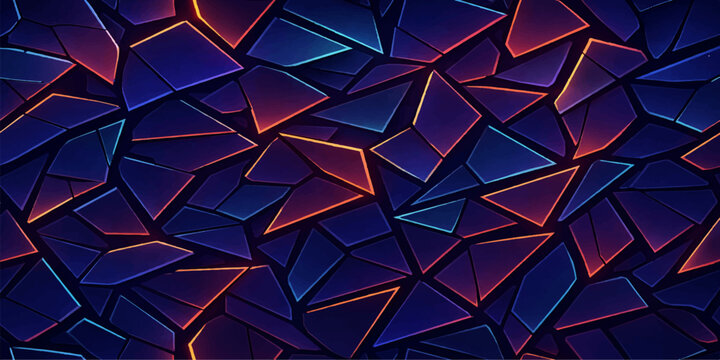 A futuristic abstract geometric pattern featuring yellow 3d triangular polygons and diamond shapes creates a seamless vector mosaic illustration for a stylish web wallpaper design backdrop