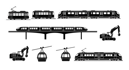 Obraz premium Transportation vehicles and heavy machinery.