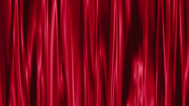 Red silk curtain background loop with elegant motion.