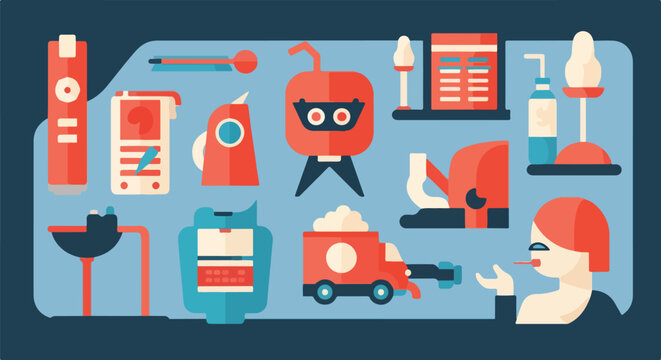 Robot and Various Tools and Devices.