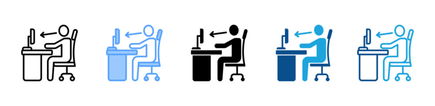 Ergonomic Desk icon multiple style and collection