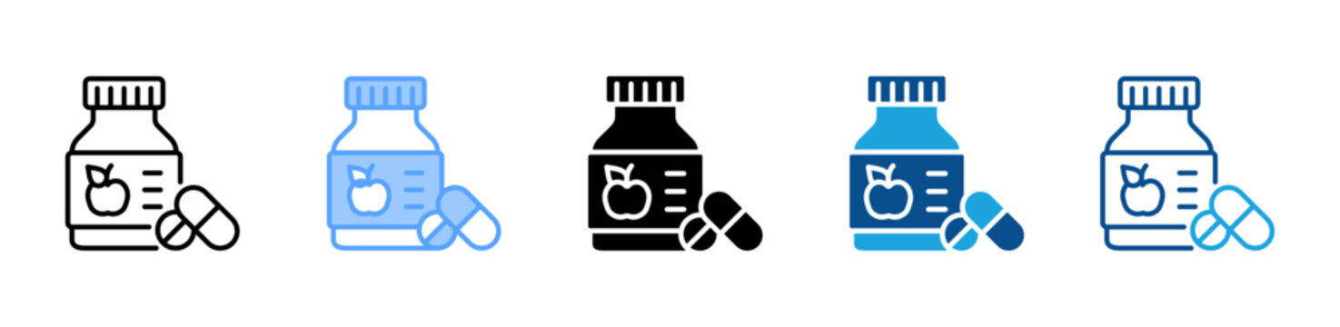 Vitamin Pills icon multiple style and collection