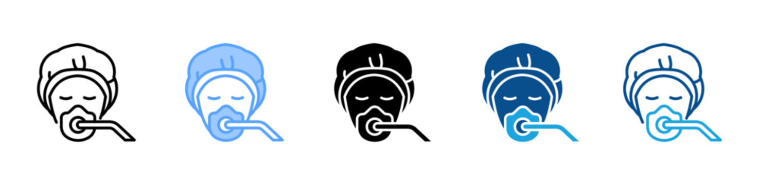 Anesthesia icon multiple style and collection