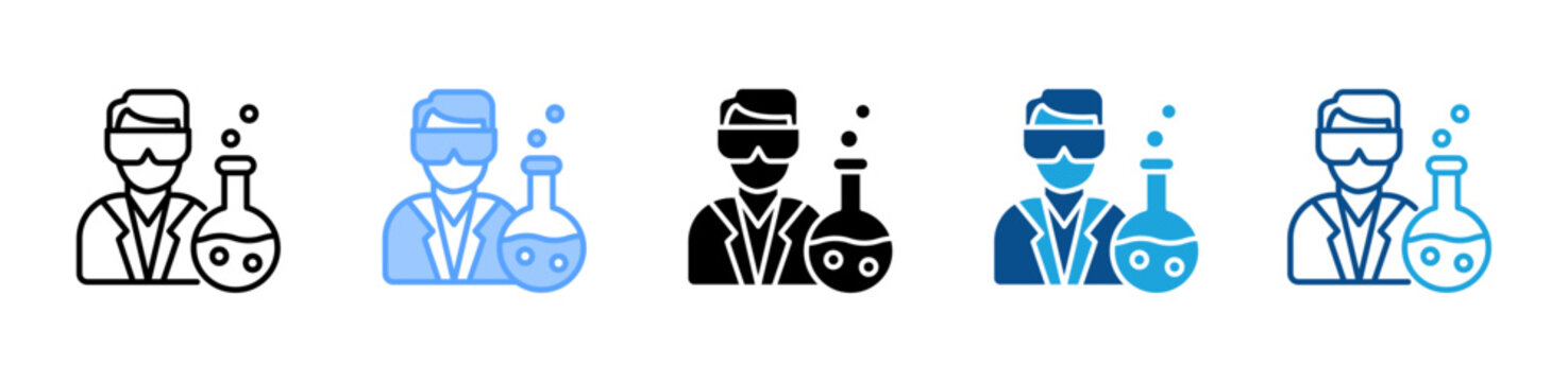 Lab Technician icon multiple style and collection