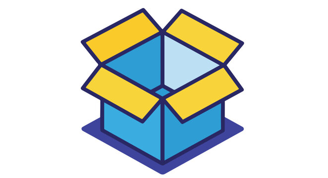 Open Box with Yellow Flaps.