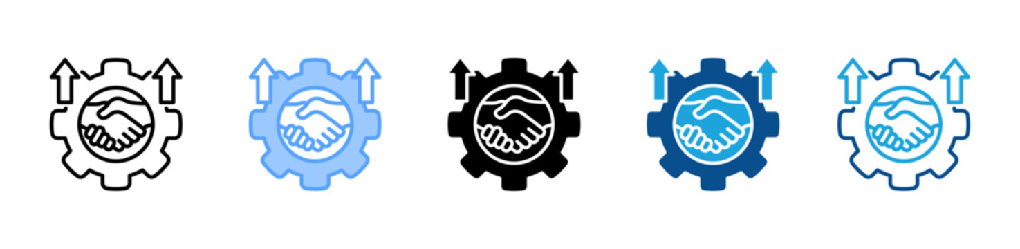 Colaborate icon multiple style and collection