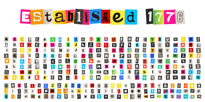 Ransom Note Alphabet and Numbers for Anonymous Letter or True Crime Podcast Art