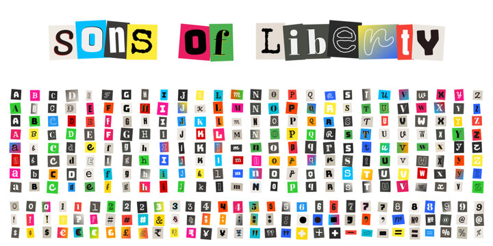 Anonymous Ransom Note Alphabet Kit with Magazine Cutout Letters and Numbers for Mystery Design