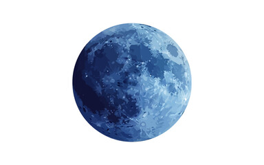 Blue moon with white background space astronomy © Ruby Laden