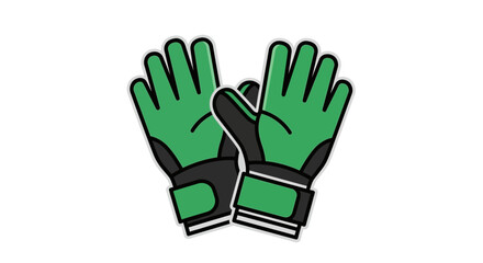 Fototapeta premium Green Goalkeeper Gloves Icon - Sports Equipment Illustration