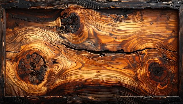 Textured wood background with dark, rustic frame, suitable for graphic design