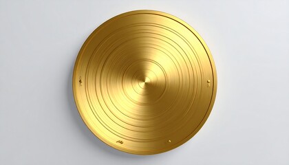 Fototapeta premium A shiny gold-colored circular object with concentric circles