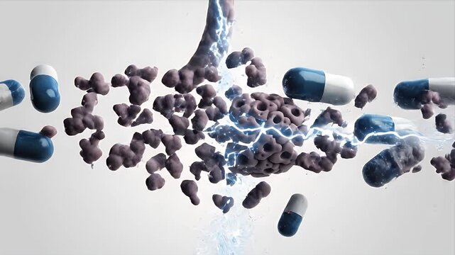 3D CGI Medical Animation of Kidney Stone Formation and Passage Through Ureteral Tract Illustrating Crystallization Process and Potential Blockage