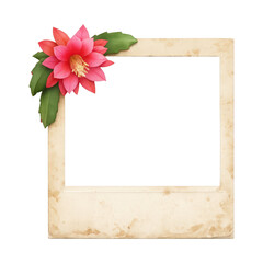 Fototapeta premium PNG Vintage floral photo frame element.