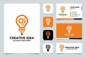 This innovative logo combines a light bulb and gears, symbolizing creativity and innovation, making it ideal for startups or creative agencies focused on ideas and solutions. © bangwen zheng