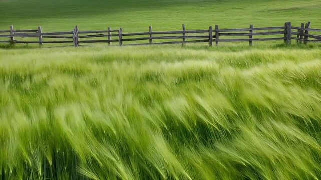 wooden fence in field