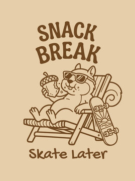 Squirrel wearing sunglasses on chair.