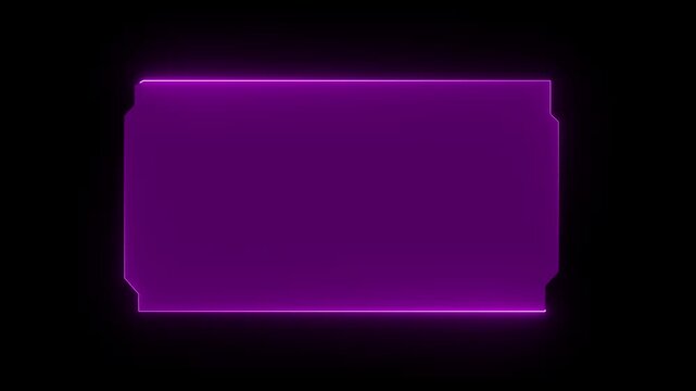 HUD, UI, GUI futuristic user interface screen animation. High tech for video game. Sci-fi concept design. Callouts title. Modern banner, frame of lower third. Neon hologram screen overlay background.