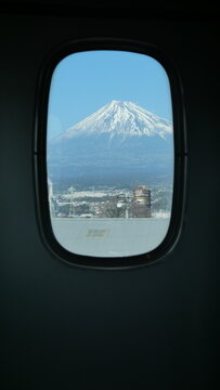 View of Mt. Fuji from the train window