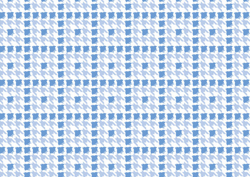 【日本の伝統模様】千鳥・千鳥格子のシームレスパターン（青系） / Chidori & Chidori-goushi (Houndstooth) &ndash; Japanese Traditional Seamless Pattern  (Blue Tones)