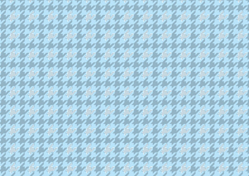【日本の伝統模様】千鳥・千鳥格子のシームレスパターン（青系） / Chidori & Chidori-goushi (Houndstooth) &ndash; Japanese Traditional Seamless Pattern  (Blue Tones)