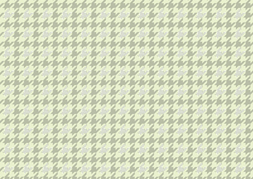 【日本の伝統模様】千鳥・千鳥格子のシームレスパターン（緑系） / Chidori & Chidori-goushi (Houndstooth) &ndash; Japanese Traditional Seamless Pattern  (Green Tones)