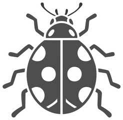 Fototapeta premium Ladybug with Spots Icon Ladybird Beetle Bug Insect Art Graphic Symbol Pictogram Design