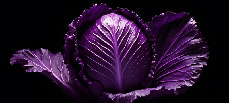 art of purple cabbage a black and white high contrast full body ,generative AI