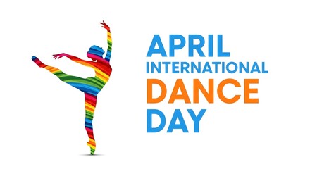 Obraz premium Colorful abstract silhouette of a ballerina dancing, international dance day concept