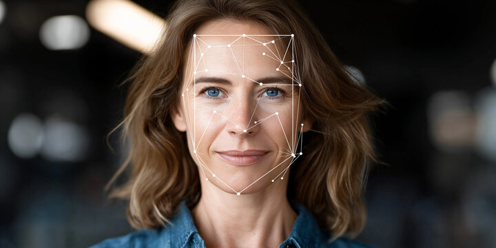 Facial recognition login technology for biometric authentication in modern security systems indoor corporate environment user verification concept