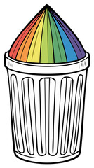 Obraz premium Colorful rainbow shave ice dessert in a cup illustration