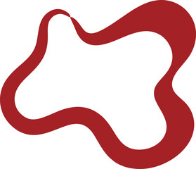Abstract irregular wavy red outline shape on white background with abstract © MST SUMAIYA