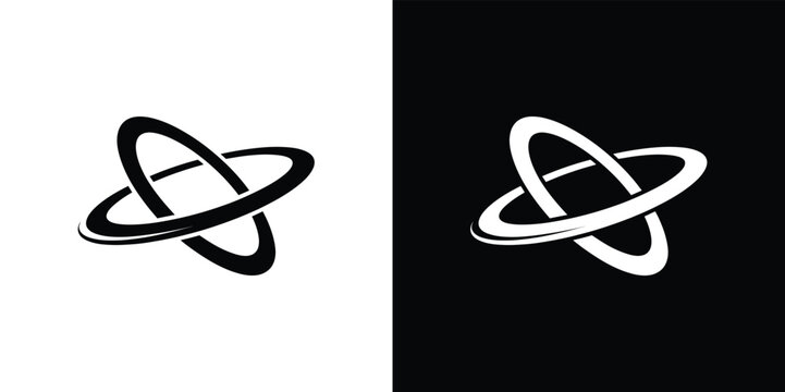 Abstract Symbol with Interlocking Circular Shapes on Contrasting Backgrounds