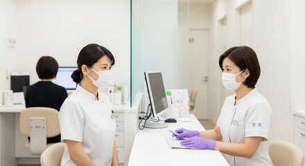 Fototapeta premium female doctor talking to her patient