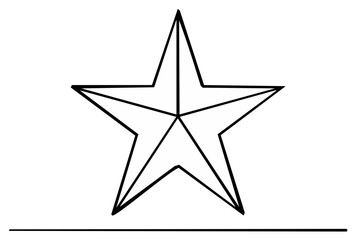 Obraz premium Outlined star shape with a line underneath, simple graphic design
