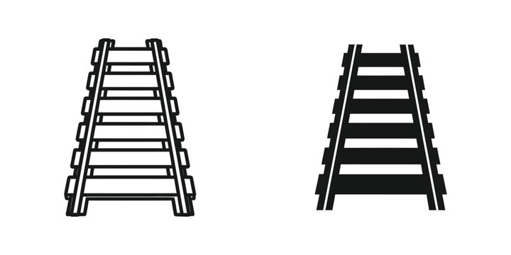 Comparison of railway tracks with and without shaded sleepers for visual clarity