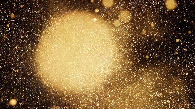 Golden Explosion of Glowing Particles