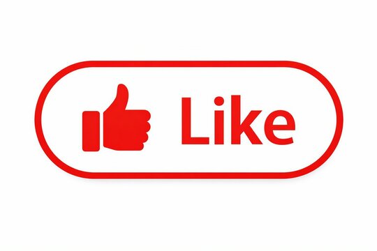 Red button displaying a thumbs-up icon with the word like