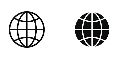Obraz premium Contrasting globe icons depicting positive and negative perspectives of global connectivity
